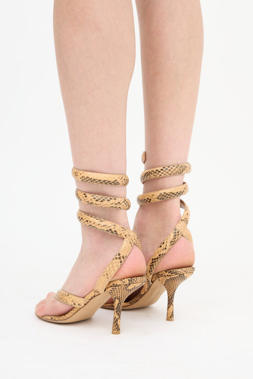 Bottega Veneta Embossed Leather Spiral Heel