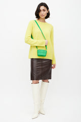 Bottega Veneta Green Candy Cassette Intreccio Leather Bag