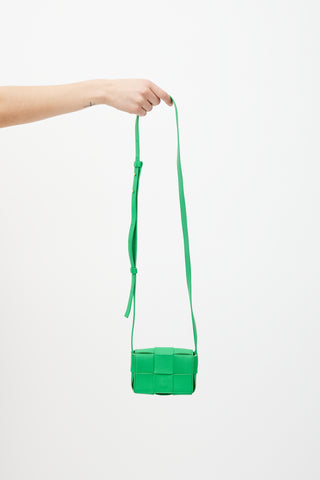 Bottega Veneta Green Candy Cassette Intrecciato Leather Bag