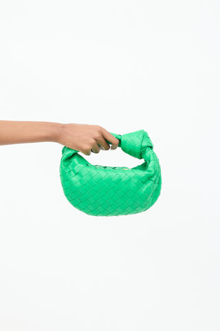 Bottega Veneta Green Intrecciato Leather Mini Jodie Bag