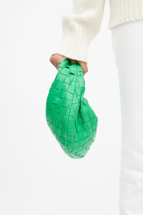 Bottega Veneta Green Jodie Intrecciato Leather Bag