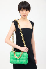 Bottega Veneta Green Padded Leather Chain Cassette Bag