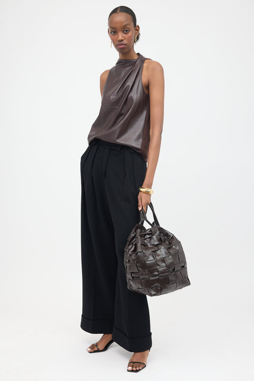 Bottega Veneta Leather Cassette Sailor Intrecciato Backpack