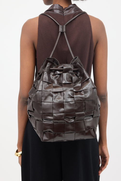 Bottega Veneta Leather Cassette Sailor Intrecciato Backpack
