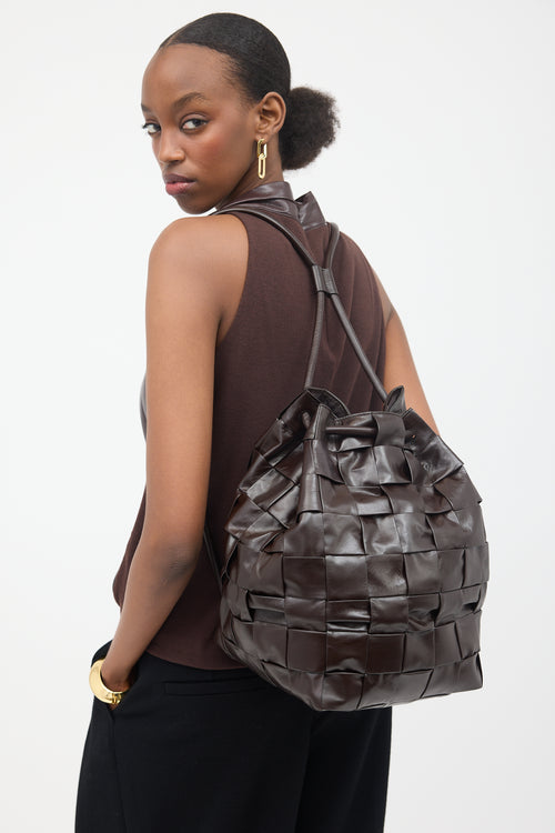 Bottega Veneta Leather Cassette Sailor Intrecciato Backpack