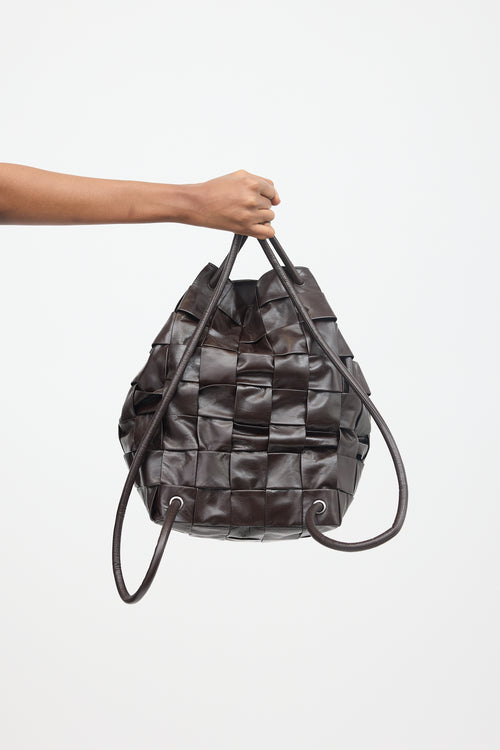 Bottega Veneta Leather Cassette Sailor Intrecciato Backpack