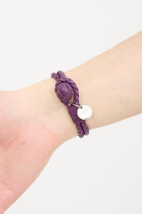 Bottega Veneta Leather Intrecciato Bracelet