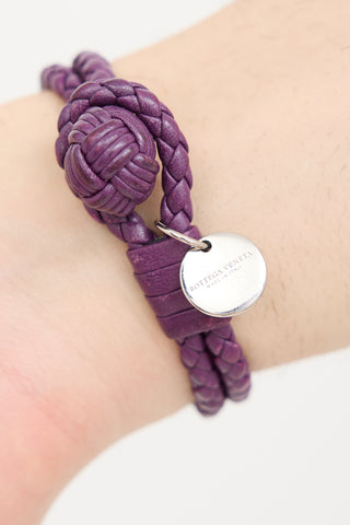 Bottega Veneta Leather Intrecciato Bracelet