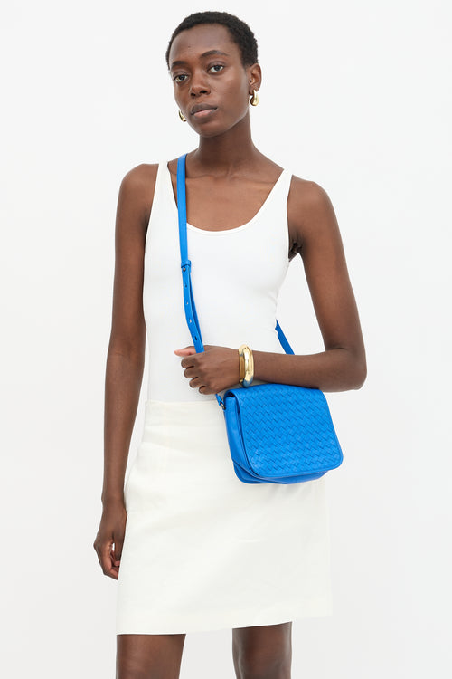 Bottega Veneta Leather Intrecciato Flap Crossbody Bag