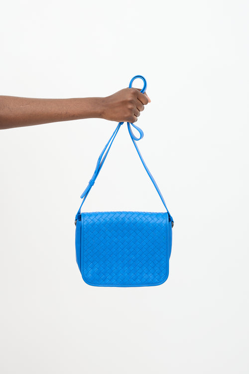 Bottega Veneta Leather Intrecciato Flap Crossbody Bag