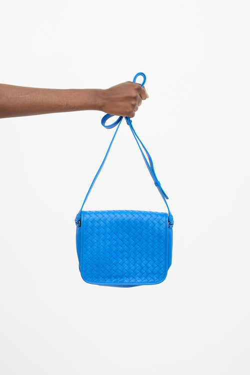 Bottega Veneta Leather Intrecciato Flap Crossbody Bag
