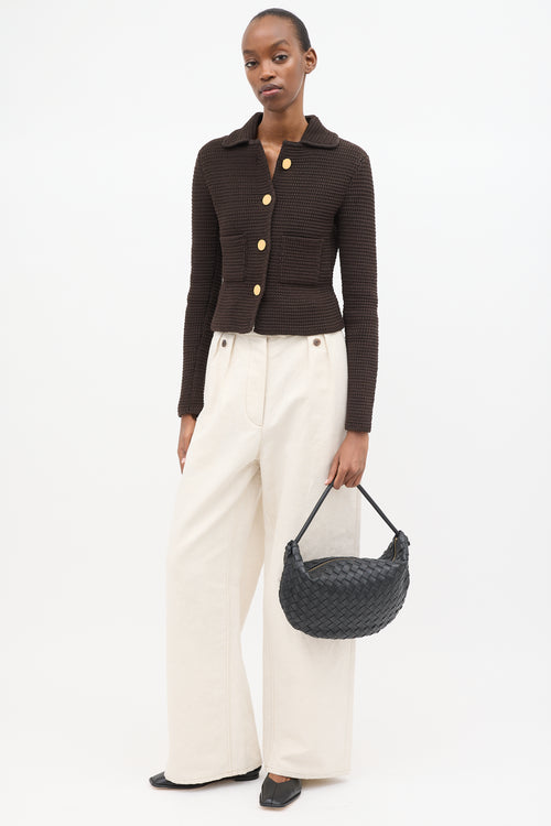 Bottega Veneta Leather Intrecciato Medium Turn Pouch Bag