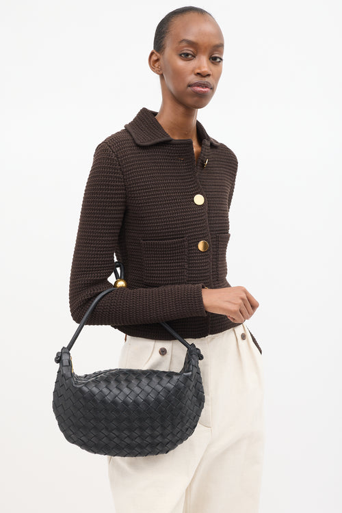 Bottega Veneta Leather Intrecciato Medium Turn Pouch Bag