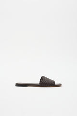 Bottega Veneta Leather Intrecciato Slide