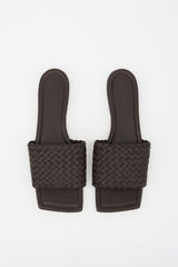 Bottega Veneta Leather Intrecciato Slide