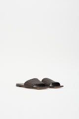 Bottega Veneta Leather Intrecciato Slide