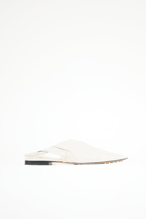 Bottega Veneta Leather Twist Slingback Flat