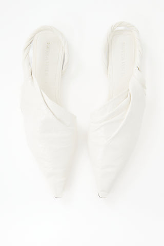 Bottega Veneta Leather Twist Slingback Flat