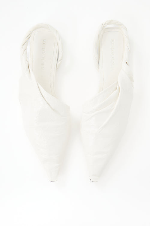 Bottega Veneta Leather Twist Slingback Flat