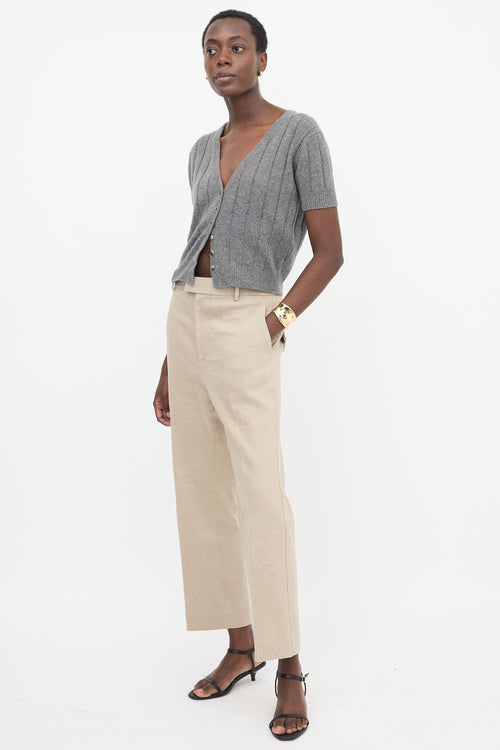 Bottega Veneta Linen Straight Leg Trouser