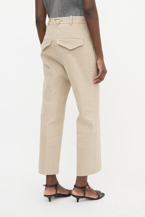 Bottega Veneta Linen Straight Leg Trouser