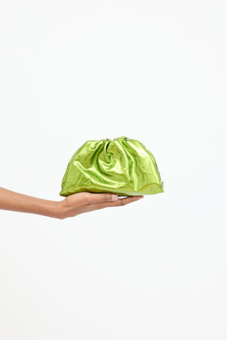 Bottega Veneta Green Metallic Mini Pouch Bag