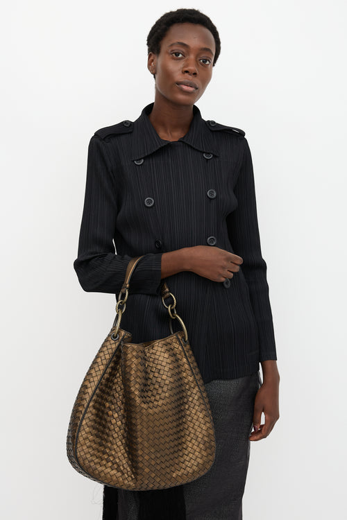 Bottega Veneta Leather Intrecciato Loop Shoulder Bag