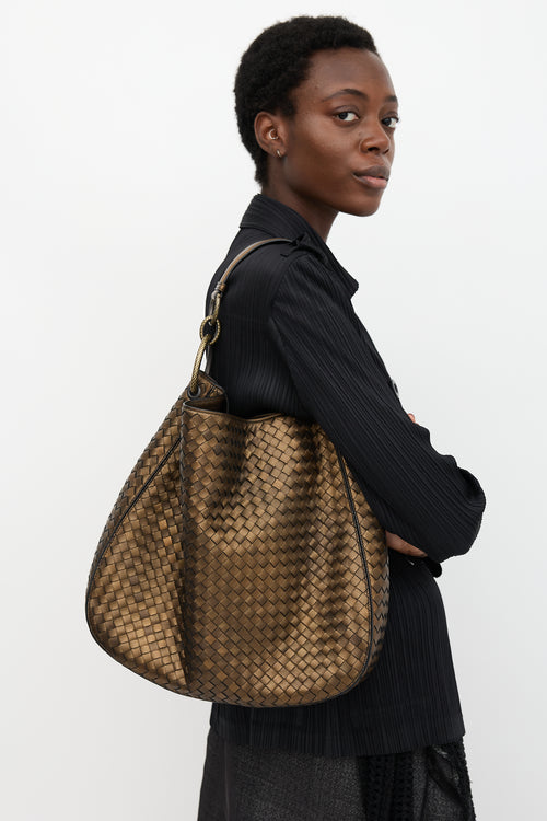 Bottega Veneta Leather Intrecciato Loop Shoulder Bag