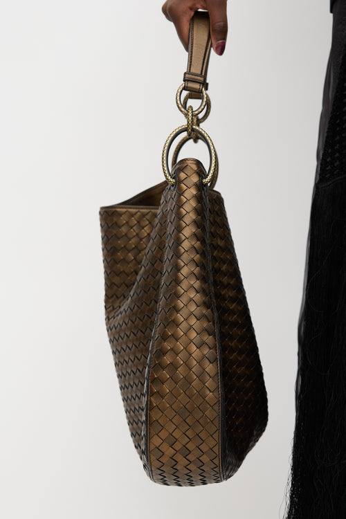 Bottega Veneta Leather Intrecciato Loop Shoulder Bag