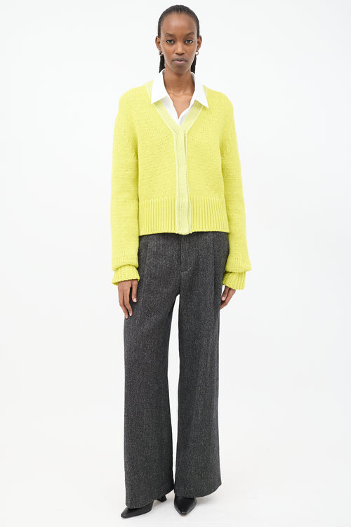 Bottega Veneta Yellow Wool & Cashmere Knit Cardigan