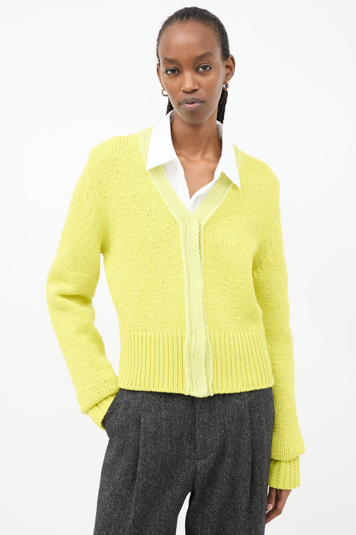 Bottega Veneta Yellow Wool & Cashmere Knit Cardigan