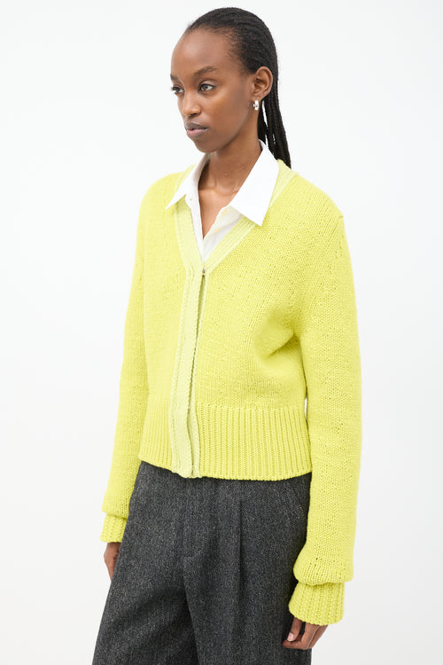 Bottega Veneta Yellow Wool & Cashmere Knit Cardigan