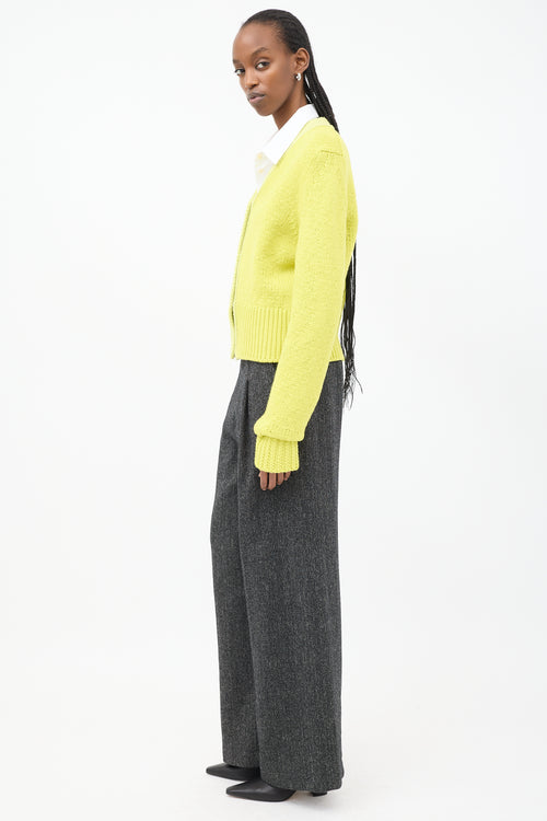 Bottega Veneta Yellow Wool & Cashmere Knit Cardigan