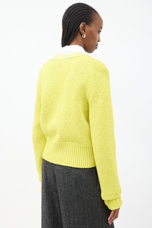 Bottega Veneta Yellow Wool & Cashmere Knit Cardigan