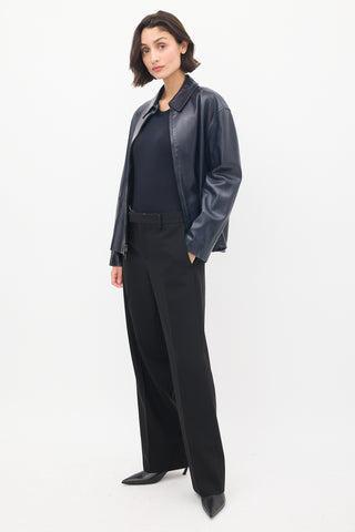 Bottega Veneta PF 2019 Black Wool Straight Leg Trouser