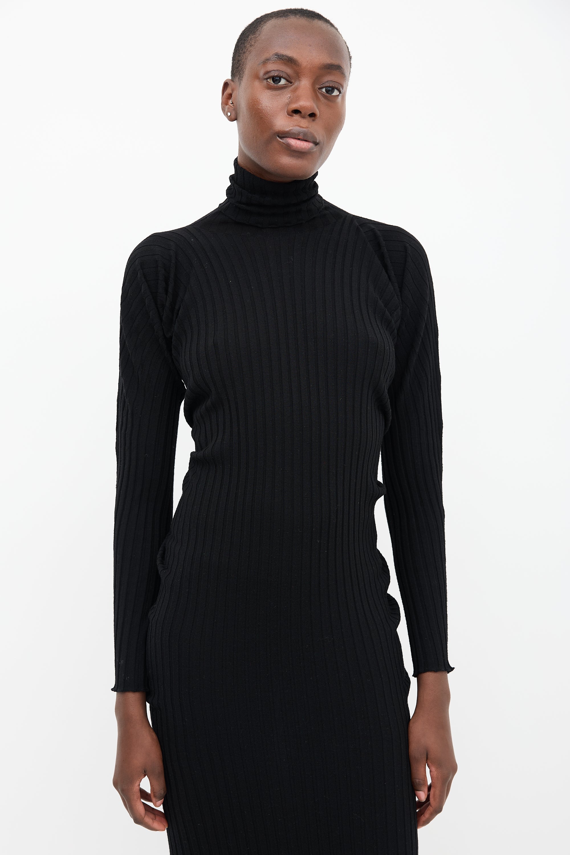 Bottega Veneta // PF 2020 Ribbed Knit Midi Dress VSP Consignment Bottega Veneta // PF 2020 Ribbed Knit Midi Dress VSP Consignment