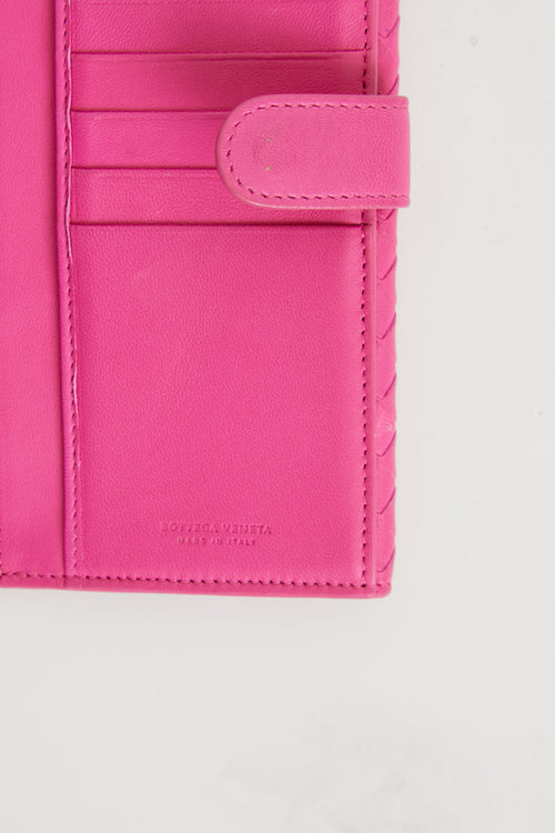 Bottega Veneta Pink Intrecciato Wallet