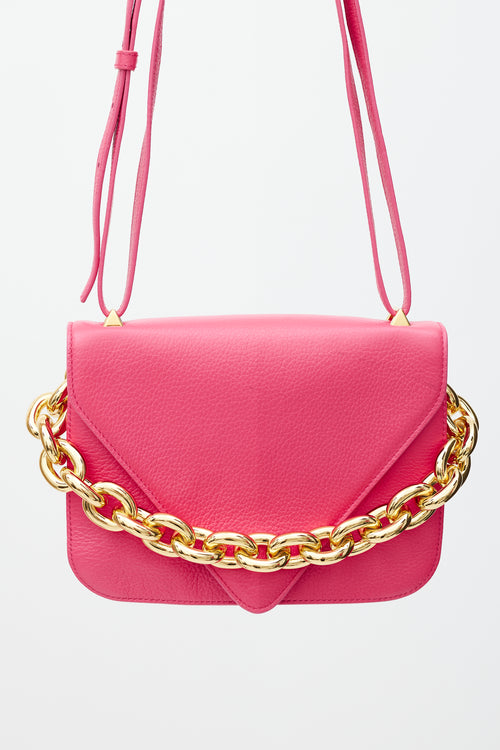 Bottega Veneta Pink Leather Mount Envelope Bag