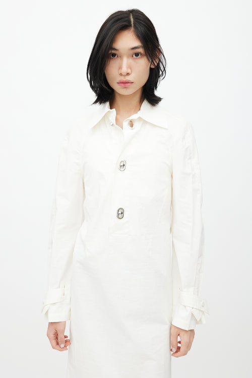 Bottega Veneta Pre-Fall 2020 White Technical Coated Dress