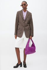 Bottega Veneta Purple Leather Intrecciato Woven Bag