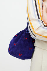 Bottega Veneta Purple & Red Suede Cutout Drawstring Bag