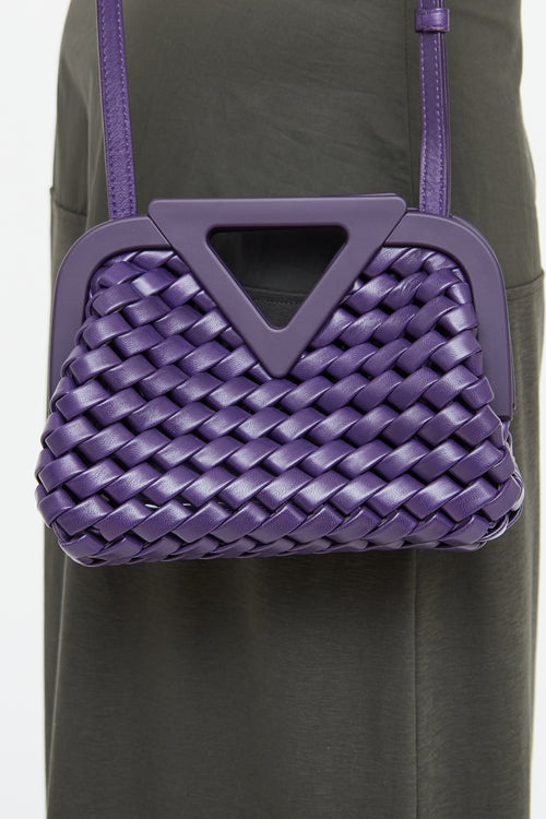 Bottega Veneta Purple Intrecciato Triangle Crossbody Bag