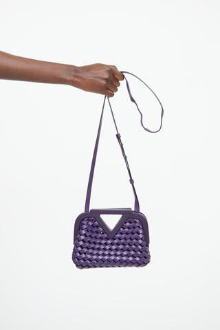 Bottega Veneta Purple Intrecciato Triangle Crossbody Bag