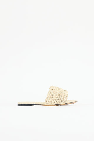 Bottega Veneta Raffia Lido Intreccio Slide