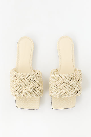 Bottega Veneta Raffia Lido Intreccio Slide
