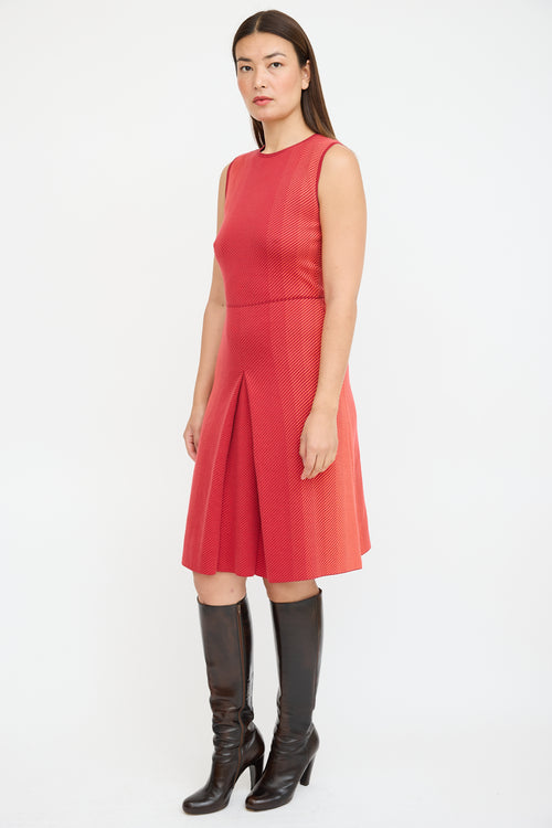 Bottega Veneta Red Knit Striped Dress