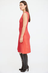 Bottega Veneta Red Knit Striped Dress