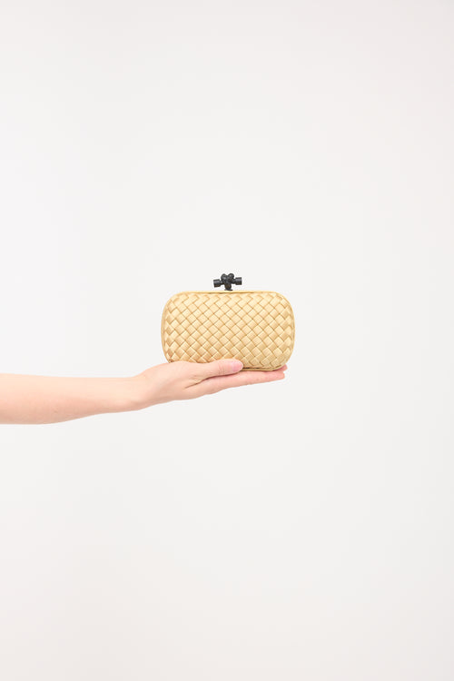 Bottega Veneta Satin Intrecciato Knot Clutch