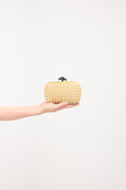 Bottega Veneta Satin Intrecciato Knot Clutch