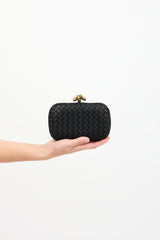 Bottega Veneta Satin Intrecciato Knot Clutch
